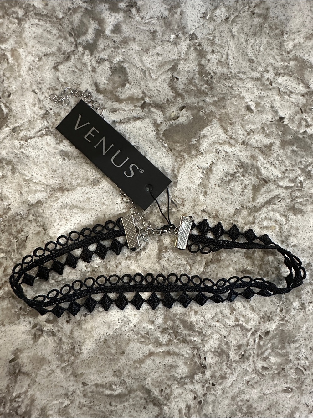 VENUS Black Layered Lace Choker Necklace
